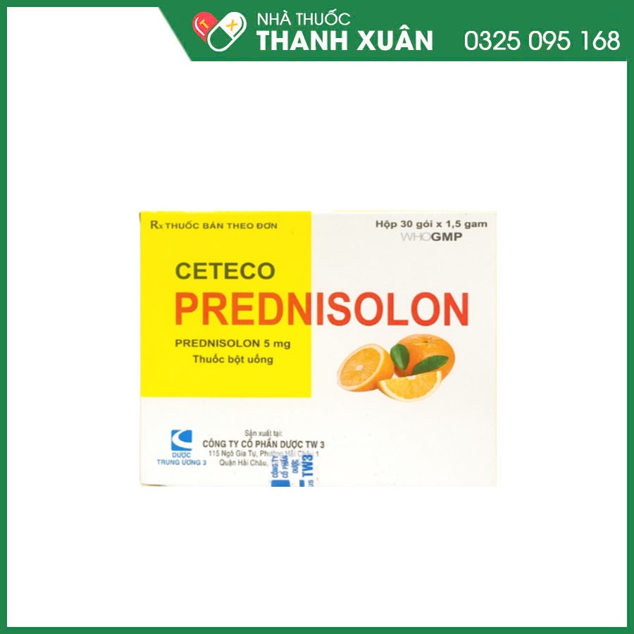 Ceteco Prednisolon thuốc điều trị chống viêm, chống dị ứng, thiếu máu và bệnh lý ung thư